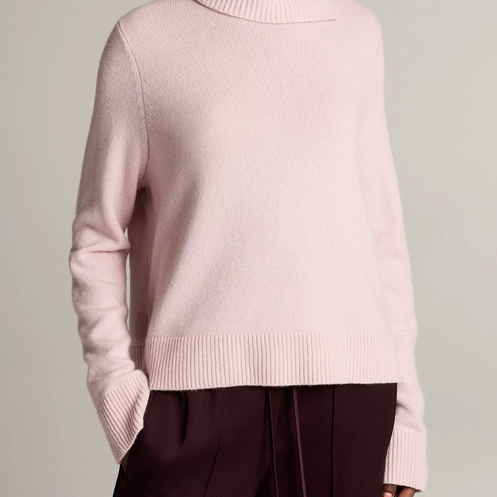 Vince Wool-Cashmere Side-Slit Turtleneck Sweater