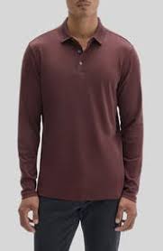 Robert Barakett The Barakett Long Sleeve Textured Collar Polo