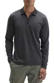 Robert Barakett Whistler Long Sleeve Placket Zip Polo