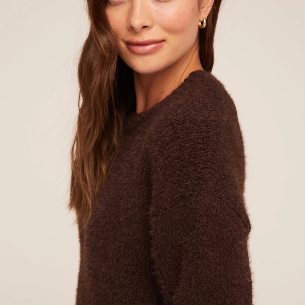 Bella Dahl Drop Shoulder Fuzzy Chenille Sweater