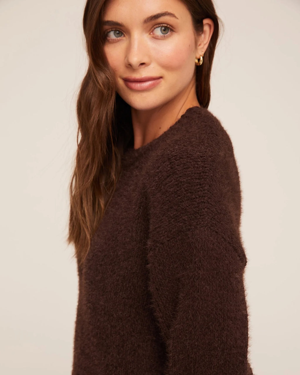 Bella Dahl Drop Shoulder Fuzzy Chenille Sweater