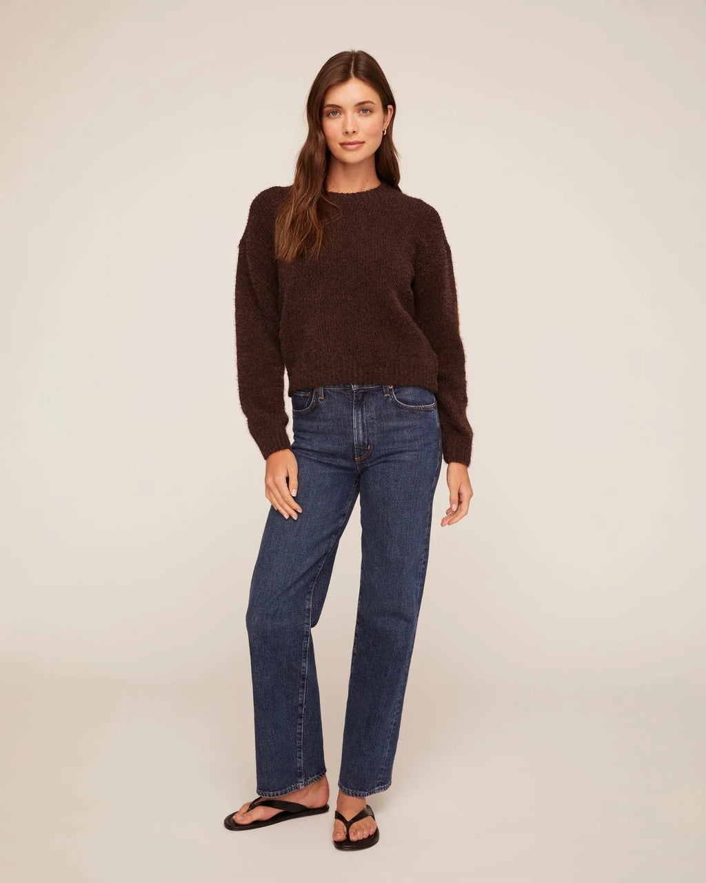 Bella Dahl Drop Shoulder Fuzzy Chenille Sweater