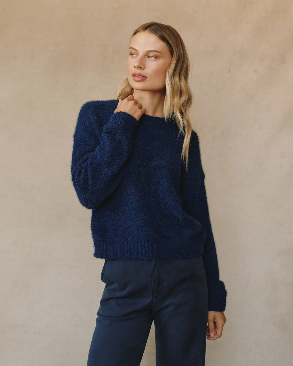 Bella Dahl Drop Shoulder Fuzzy Chenille Sweater