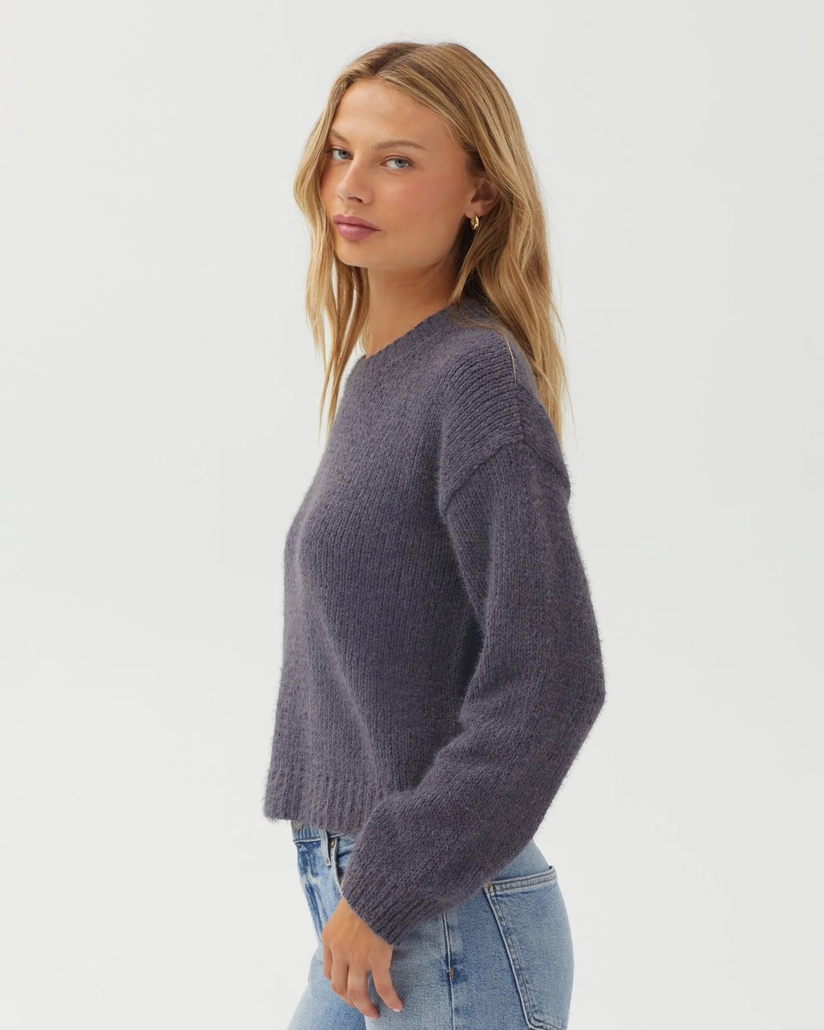 Bella Dahl Drop Shoulder Fuzzy Chenille Sweater