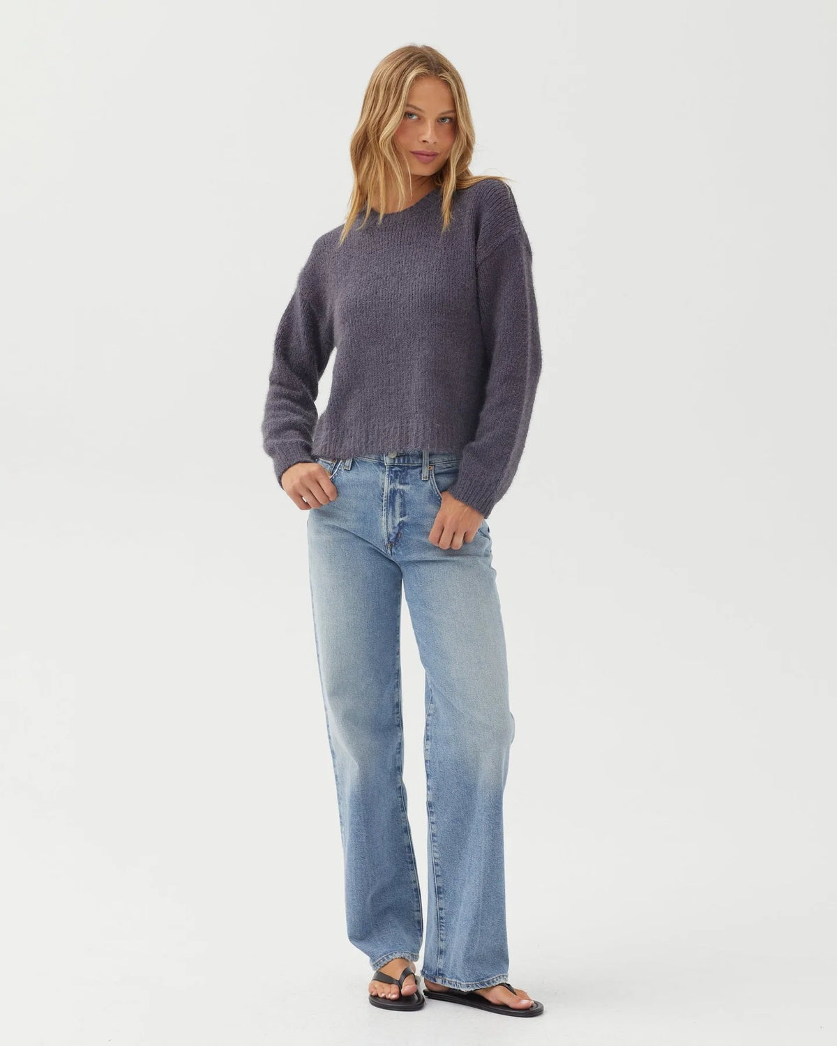 Bella Dahl Drop Shoulder Fuzzy Chenille Sweater