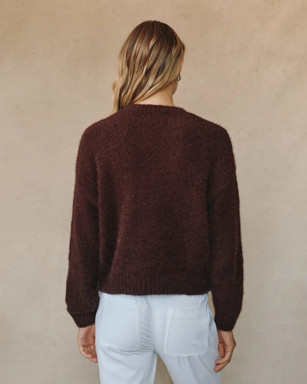 Bella Dahl Drop Shoulder Fuzzy Chenille Sweater