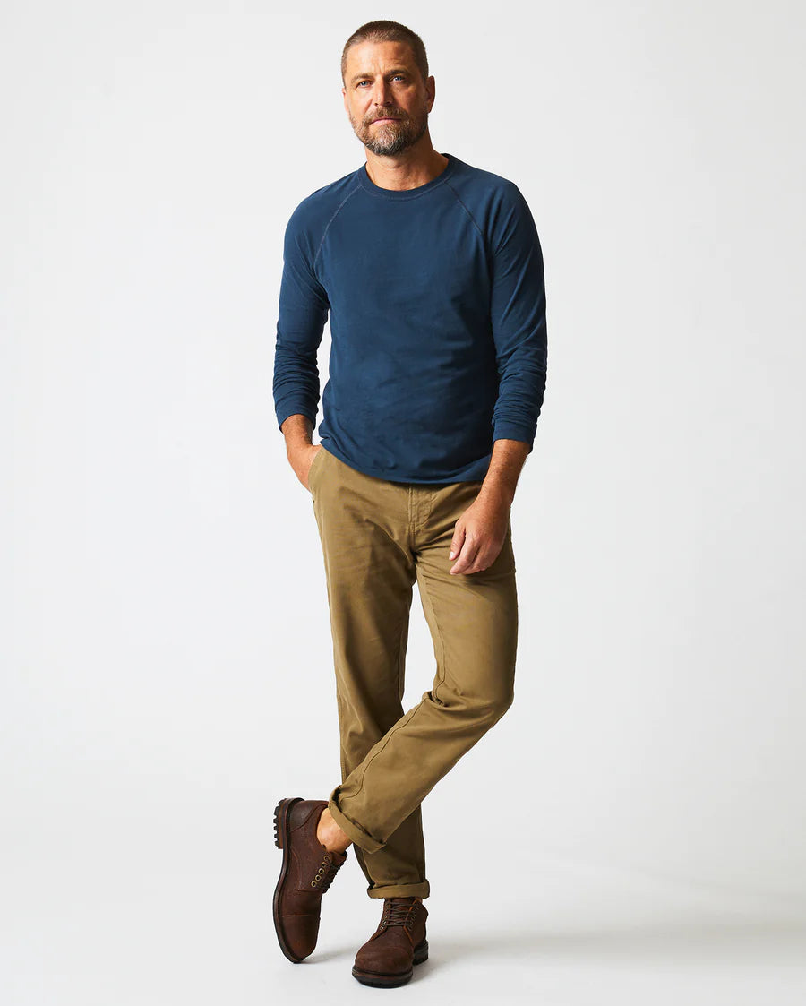 Billy Reid Long Sleeve Sueded Cotton Crew