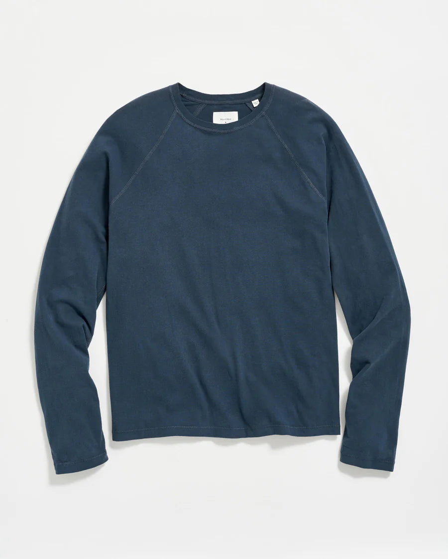 Billy Reid Long Sleeve Sueded Cotton Crew