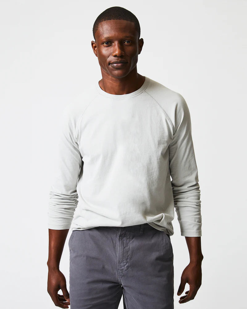 Billy Reid Long Sleeve Sueded Cotton Crew