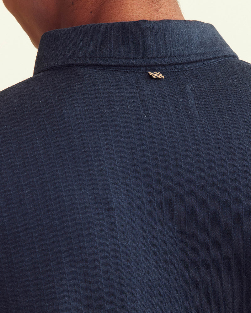 Billy Reid Long Sleeve Herringbone Polo