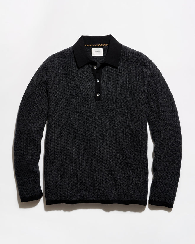 Billy Reid Step Jacquard Sweater Polo