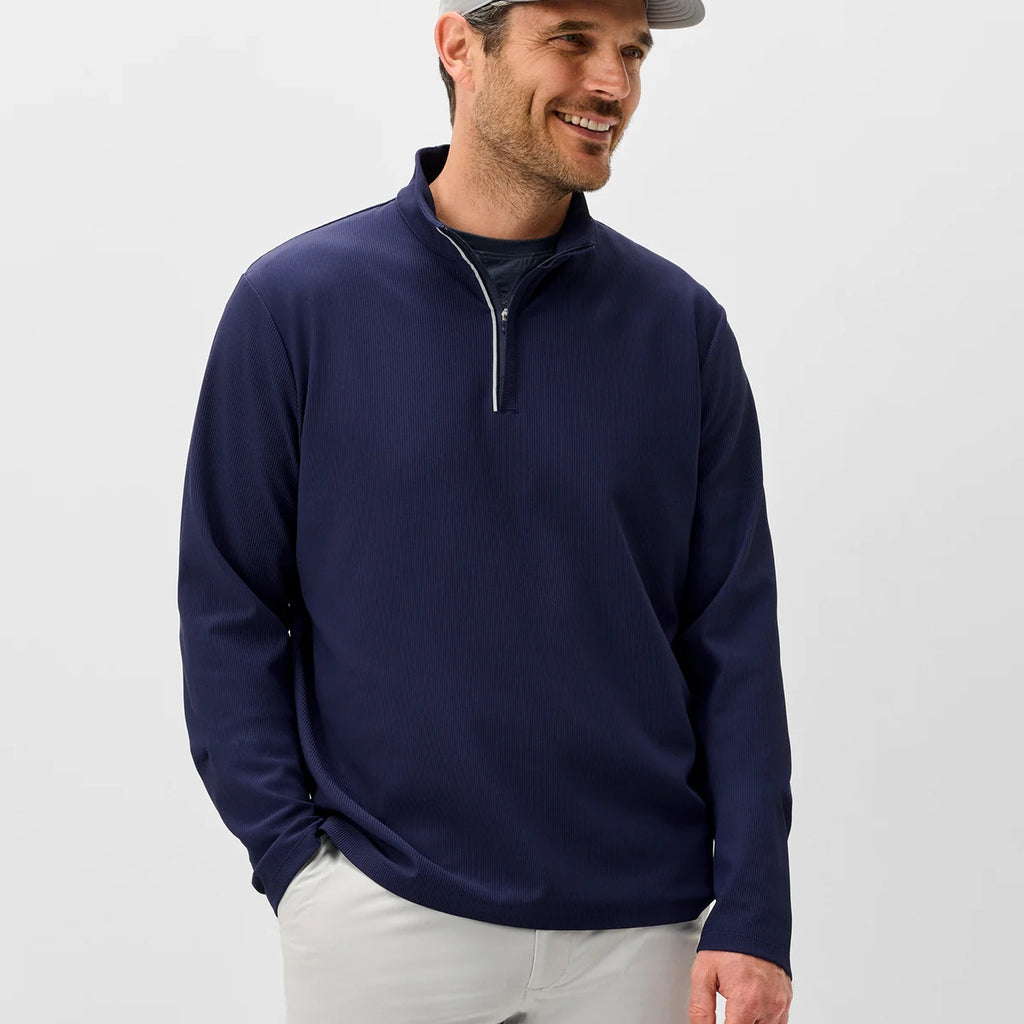 Johnnie-O Hoppin Ribbed Knit Performance 1/4 Zip Pullover