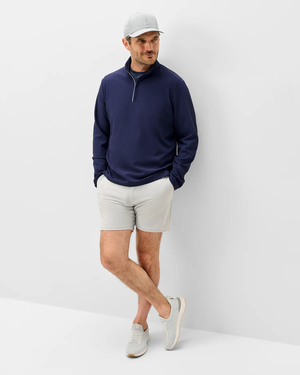 Johnnie-O Hoppin Ribbed Knit Performance 1/4 Zip Pullover