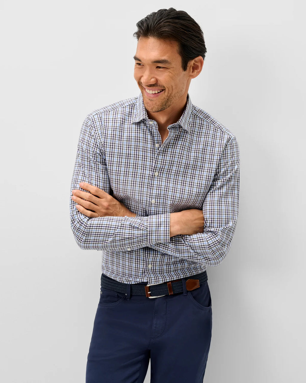 Johnnie-O Natural Performance Button Down Shirt - Highland Pane