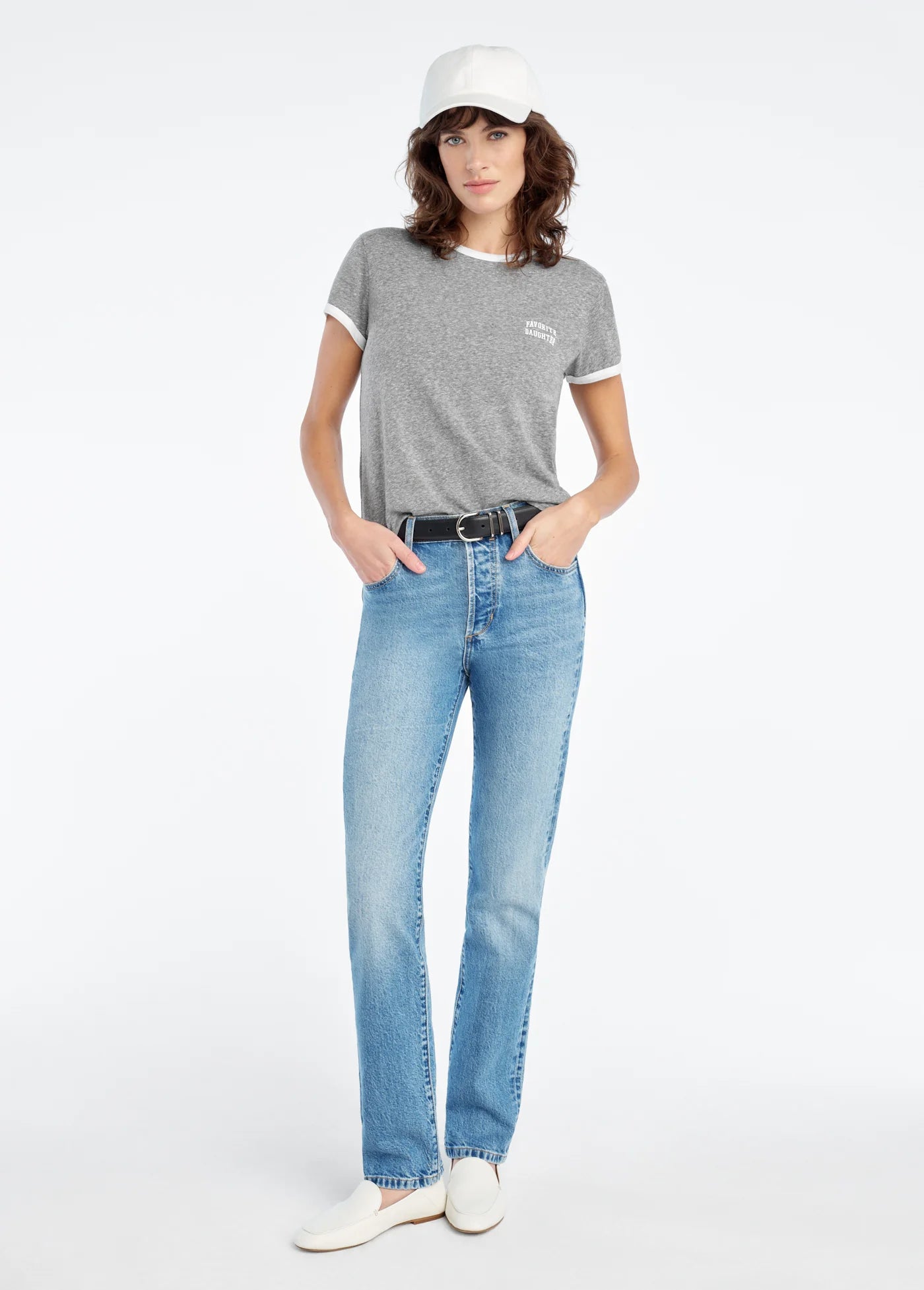 Favorite Daughter The Collegiate Logo Ringer Tee