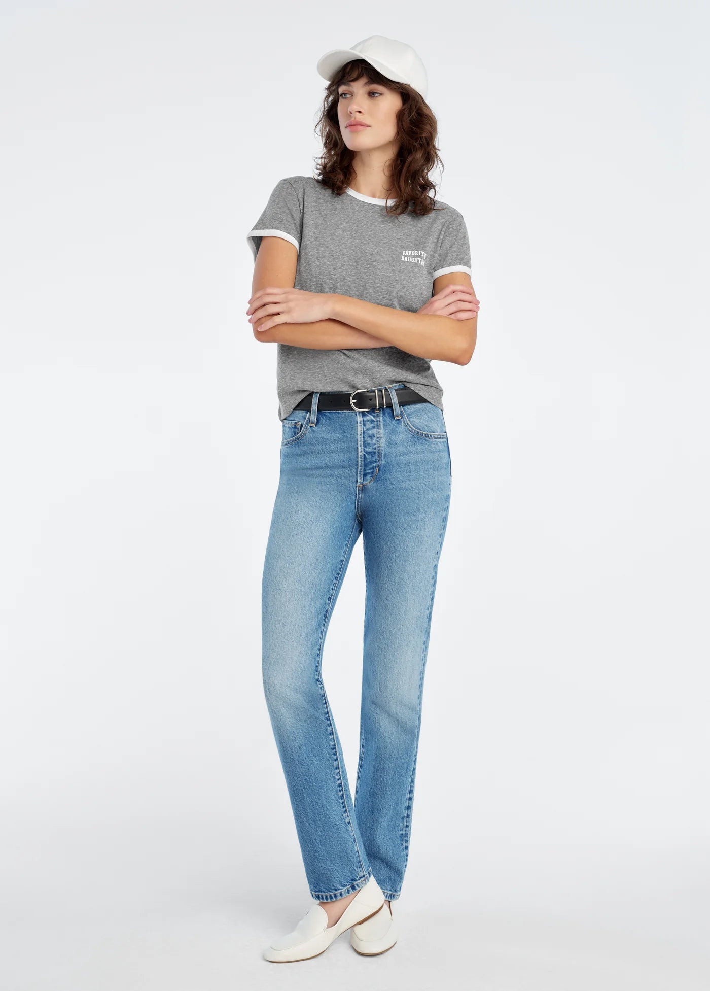 Favorite Daughter The Collegiate Logo Ringer Tee