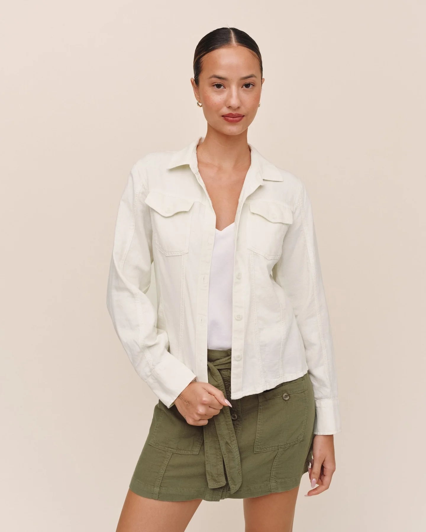 Bella Dahl Fitted Trucker Shirt