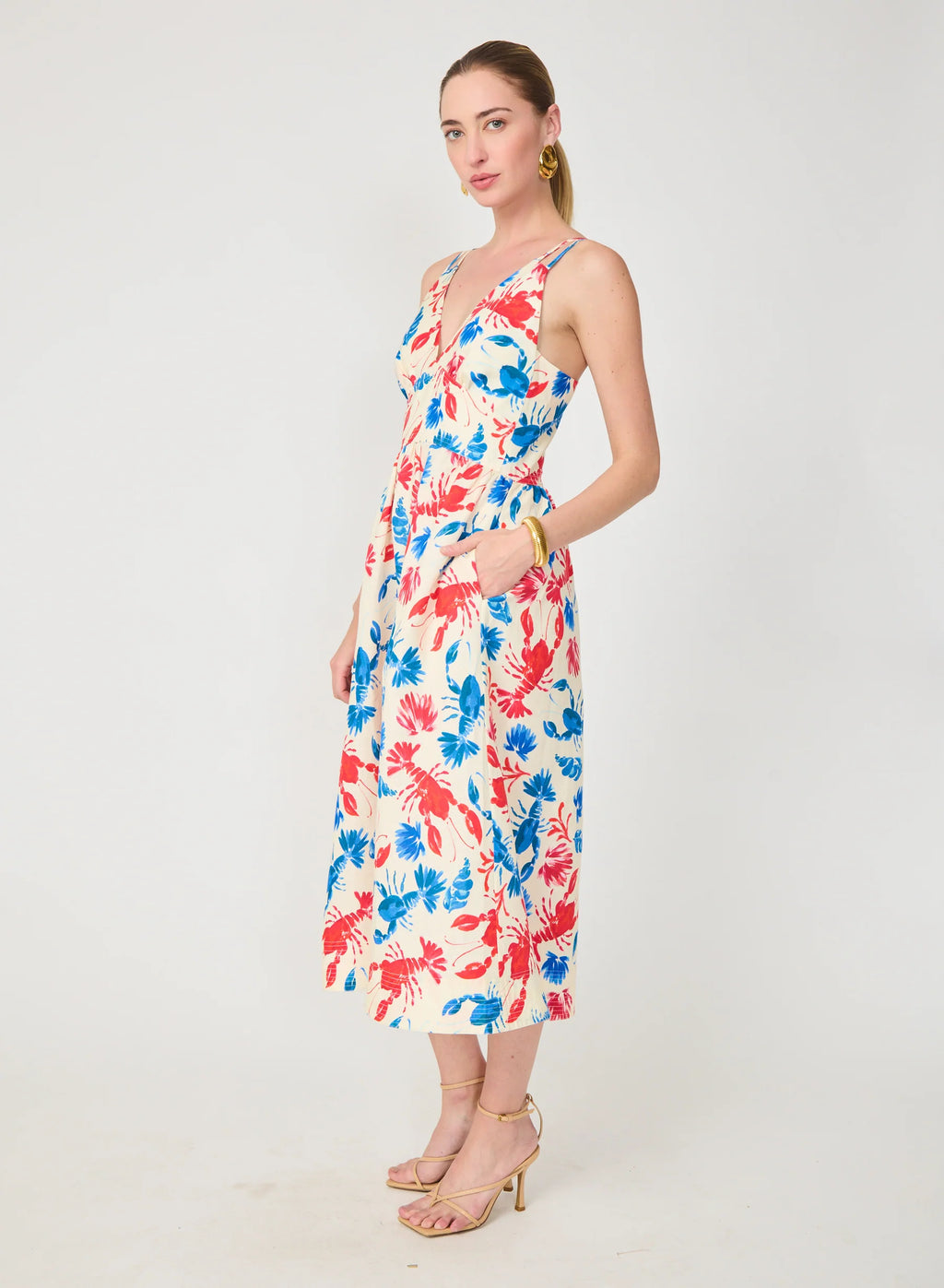 Gilner Farrar Floria dress in Lobster Print