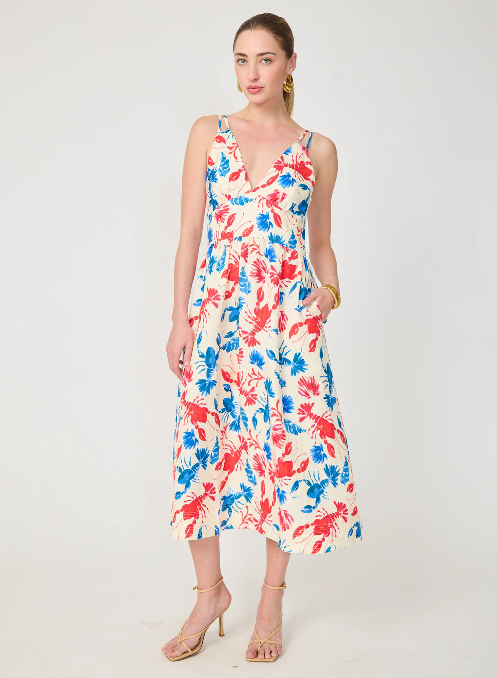 Gilner Farrar Floria dress in Lobster Print