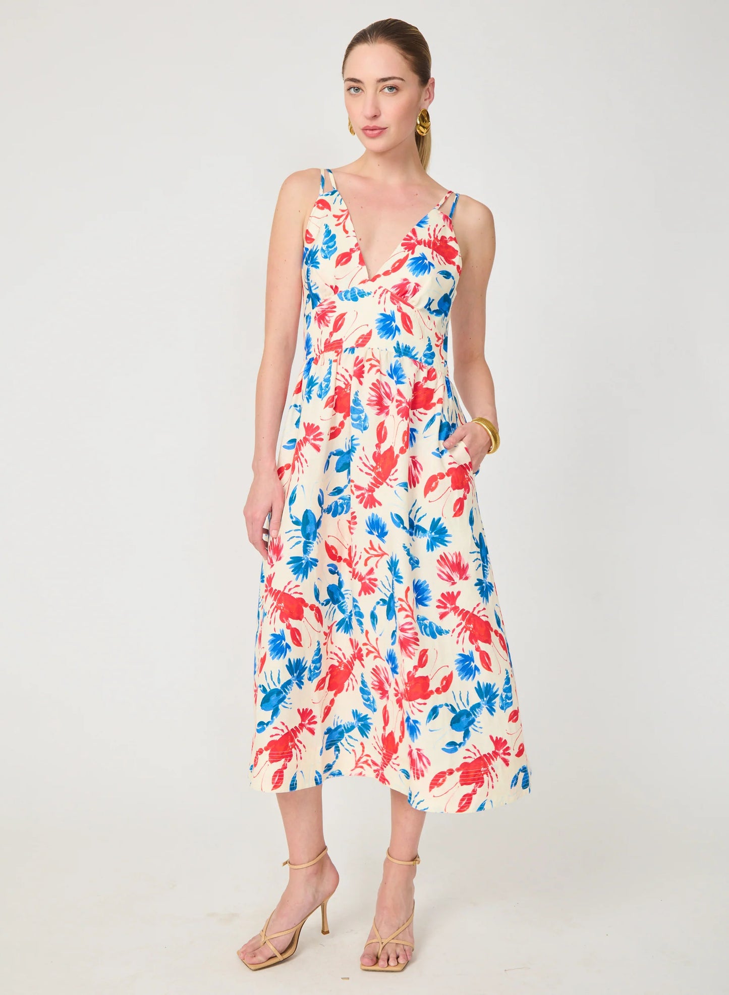 Gilner Farrar Floria dress in Lobster Print