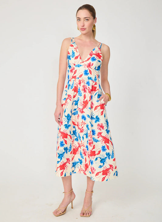 Gilner Farrar Floria dress in Lobster Print