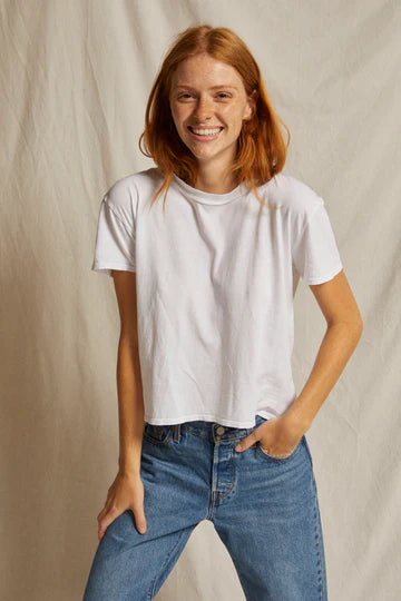 Perfect White Tee Harley Crispy Lightweight Cotton Boxy Crew Tee