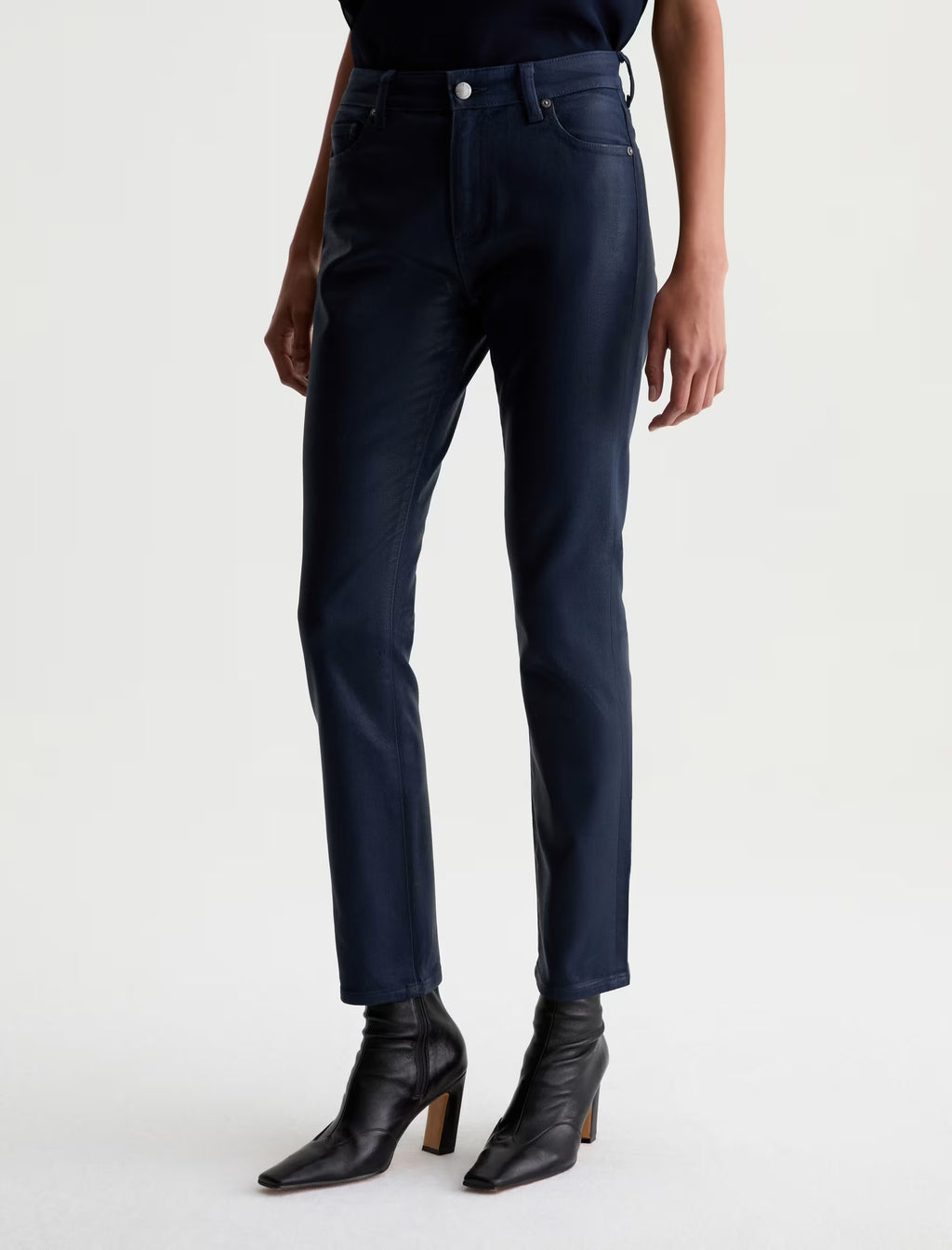 AG Mari Coated Jean Mid-Rise Slim Straight