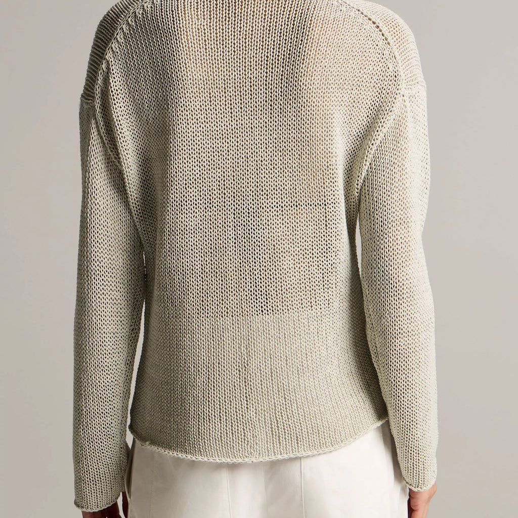 Vince Italian Coated Cotton-Blend Polo Sweater