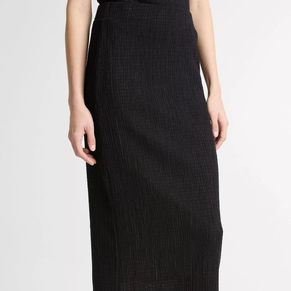 Vince Shadow Grid Midi Skirt