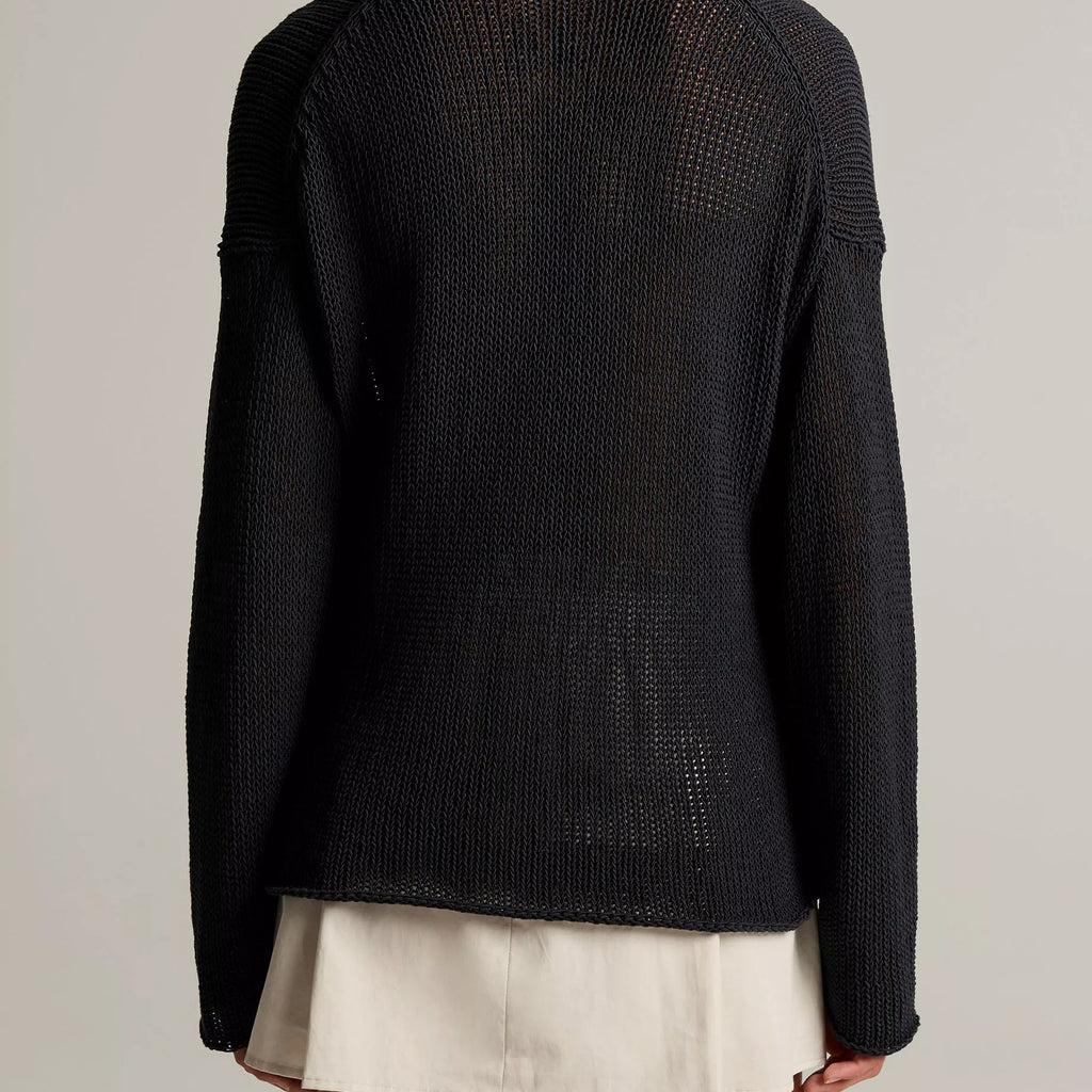 Vince Italian Coated Cotton-Blend Polo Sweater