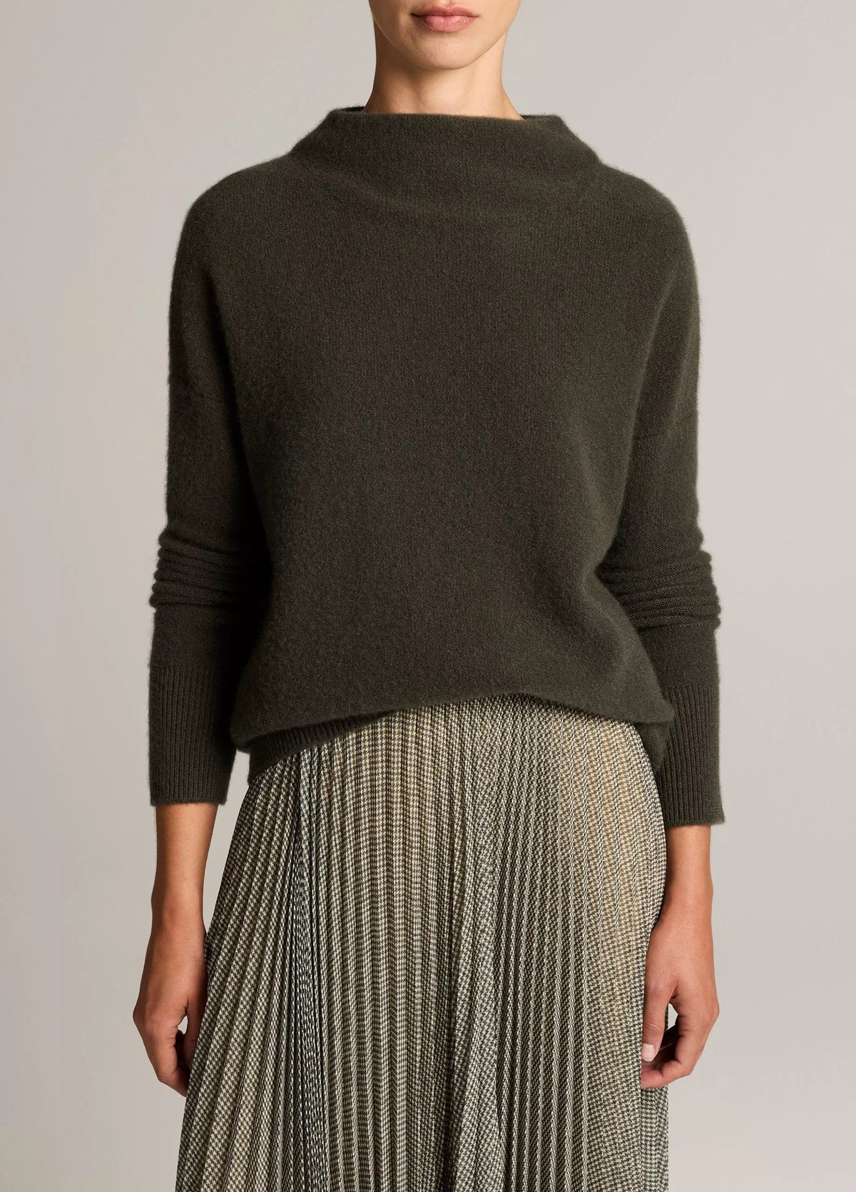 Vince Plush Cashmere Funnel-Neck Sweater