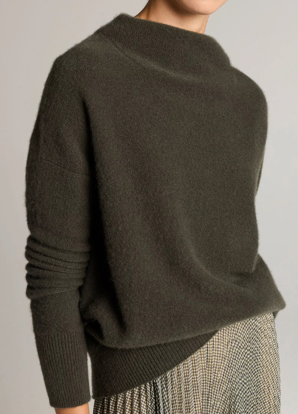 Vince Plush Cashmere Funnel-Neck Sweater
