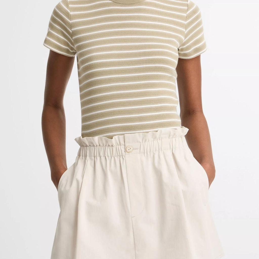 Vince Striped Pima Cotton-Blend '90s Shrunken T-Shirt
