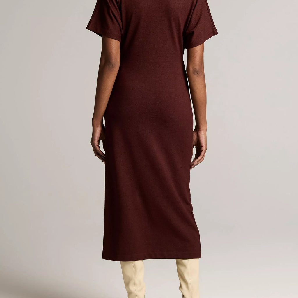 Vince Ruched-Side Knit Short-Sleeve Dress
