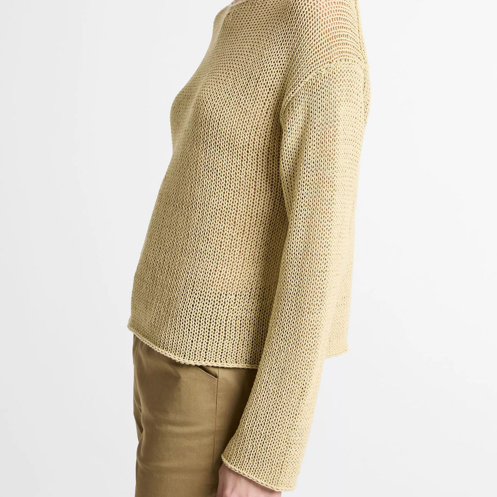 Vince Italian Coated Cotton-Blend Sweater