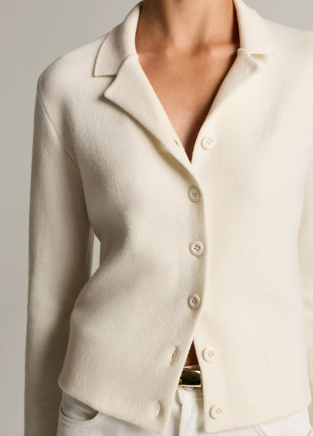 Vince Notch-Collar Double-Face Wool-Blend Cardigan