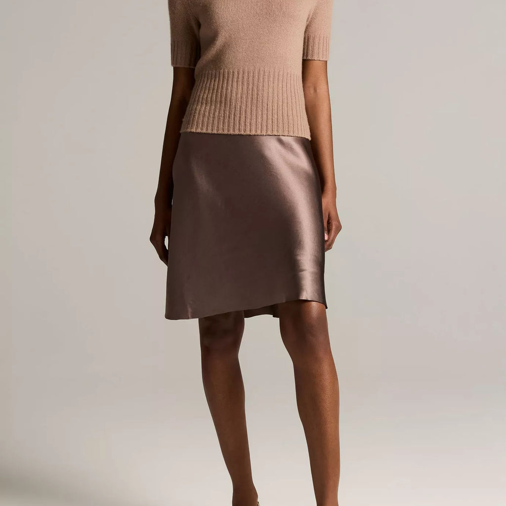 Vince Wool-Cashmere High-Rib Short-Sleeve Sweater