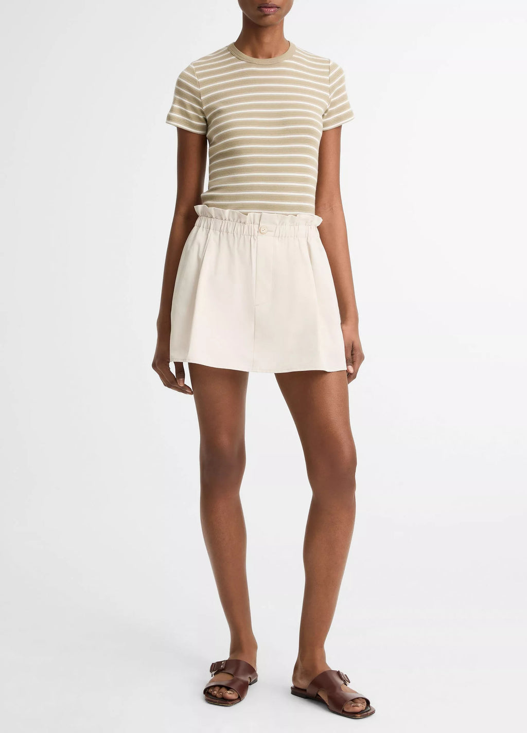 Vince Striped Pima Cotton-Blend '90s Shrunken T-Shirt