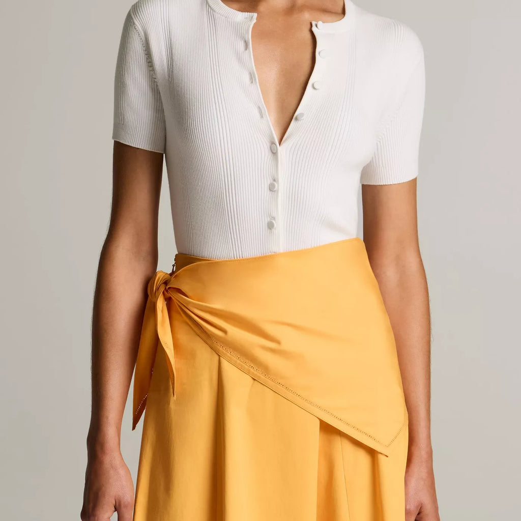 Vince Ribbed Cotton Short-Sleeve Cardigan