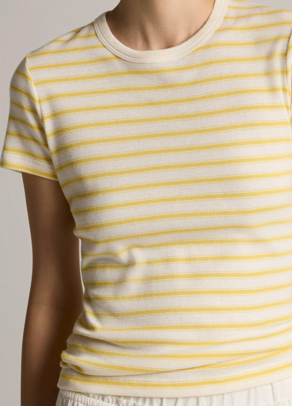 Vince Striped Pima Cotton-Blend '90s Shrunken T-Shirt