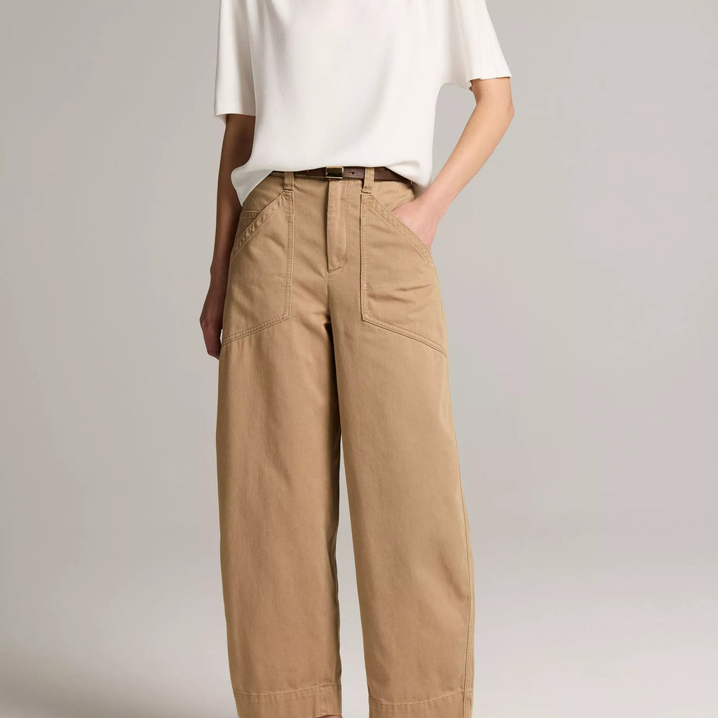 Vince Draped Crepe Funnel-Neck Top