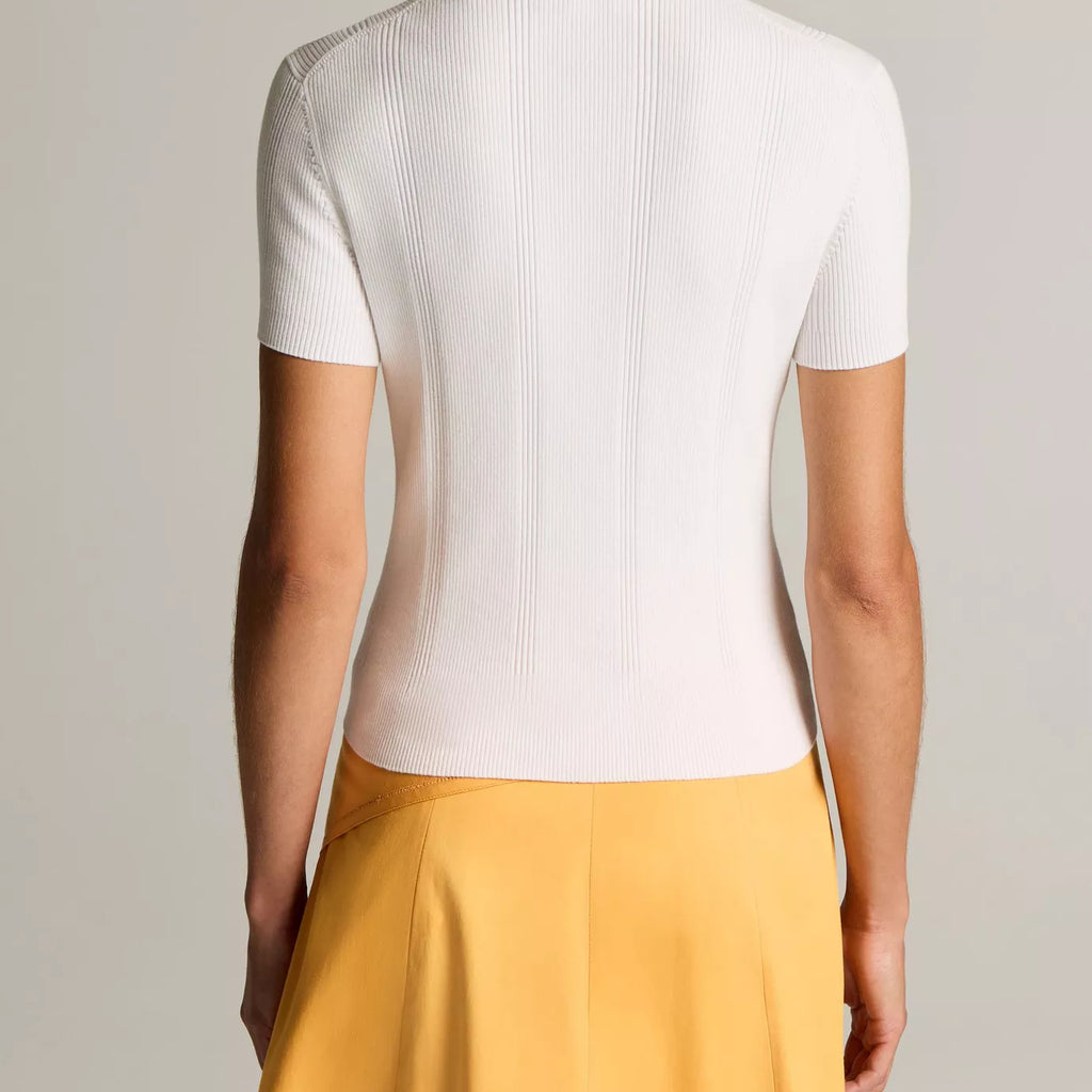Vince Ribbed Cotton Short-Sleeve Cardigan