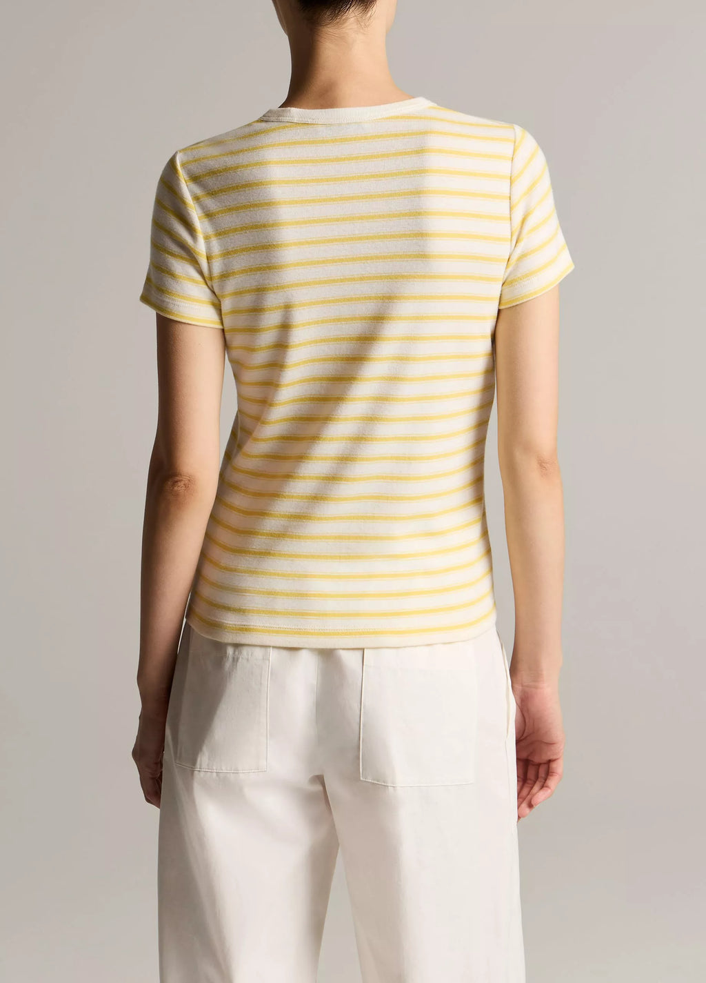 Vince Striped Pima Cotton-Blend '90s Shrunken T-Shirt