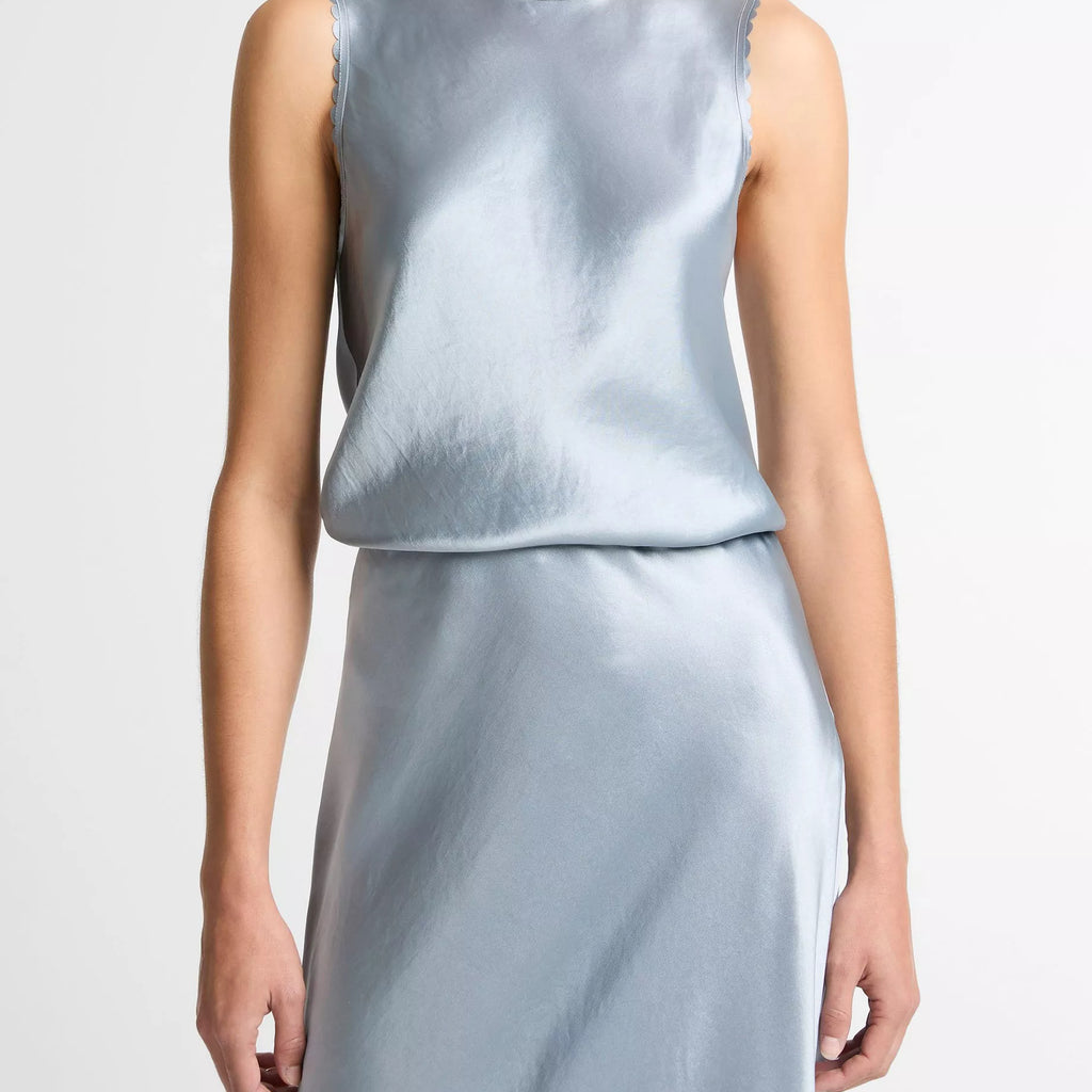 Vince Scallop-Detail Satin Shell