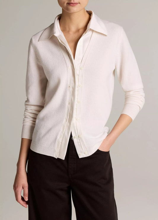 Vince Satin-Trimmed Cashmere Collared Cardigan