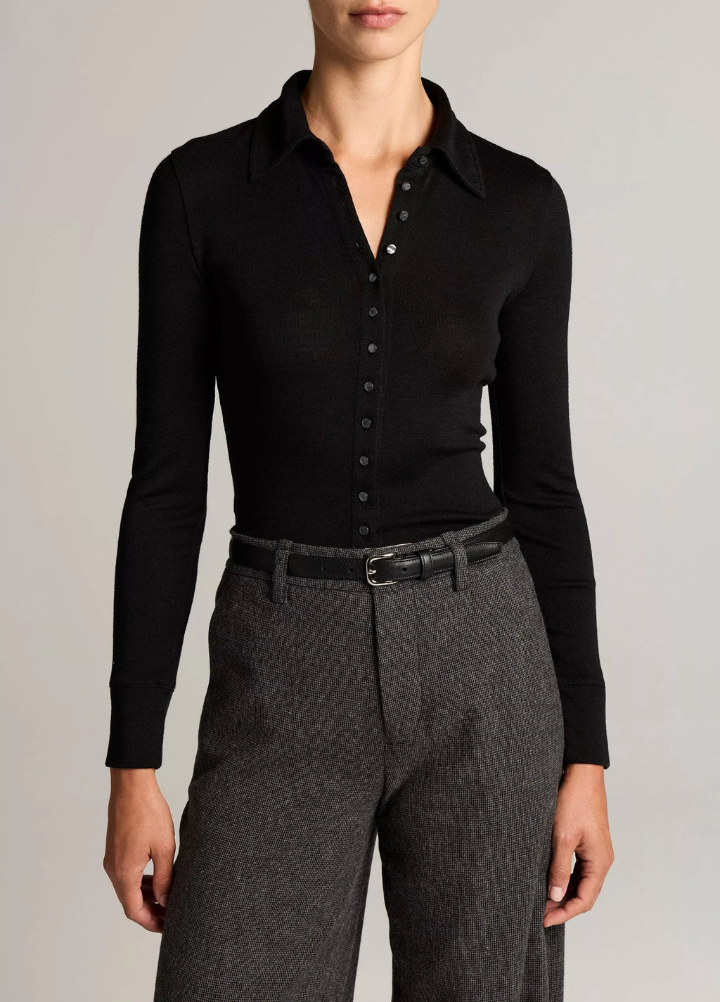 Vince Multi-Button Collared Cardigan Top