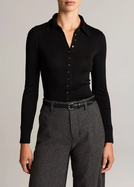 Vince Multi-Button Collared Cardigan Top