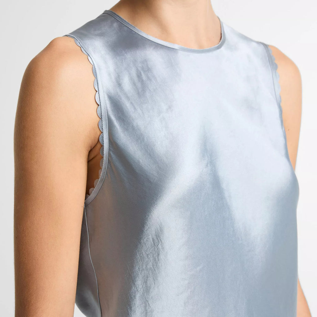 Vince Scallop-Detail Satin Shell