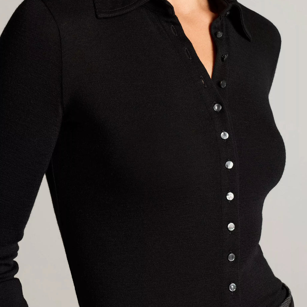 Vince Multi-Button Collared Cardigan Top