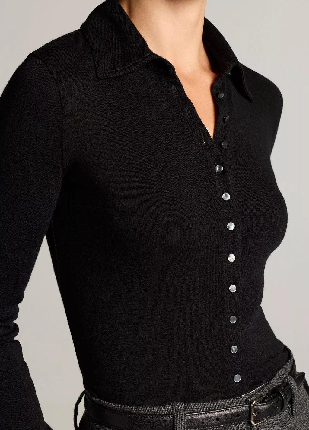 Vince Multi-Button Collared Cardigan Top